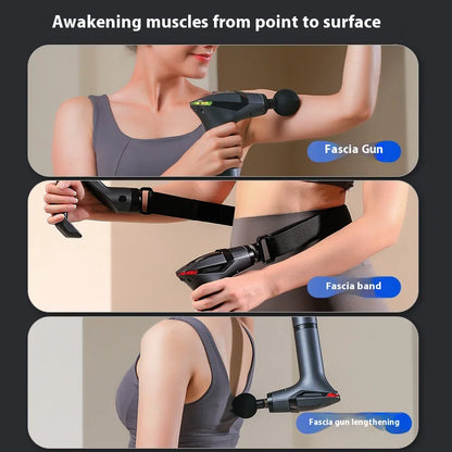 Deep Tissue Massage Gun and Stretch Strap Set
